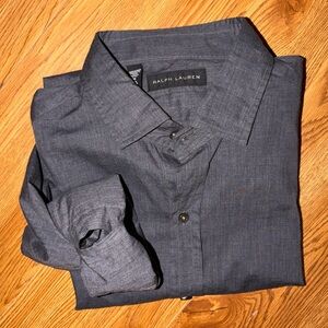 Ralph Lauren Black Label Long Sleeve Button Down Shirt in Charcoal Medium